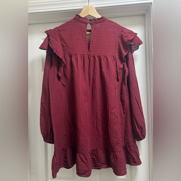 Wild Fable Maroon Ruffle Blouse - Picture 2 of 3